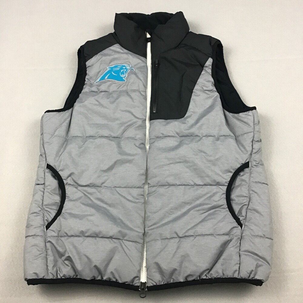 Carolina Panthers Vest Men Medium Gray Nike Puffer Jacket Full Zip NFL M